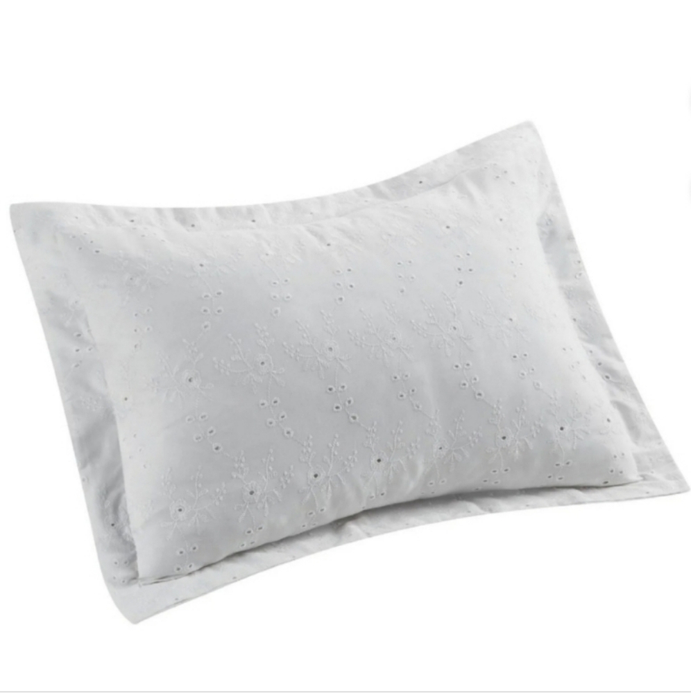 Hometrends Embroidered Luxury Microfibre Standard Pillowcases Set 2 100% Cotton